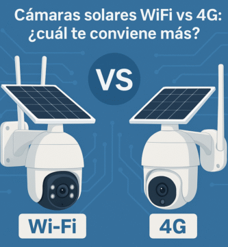 Comparación entre cámara solar WiFi y cámara solar 4G con paneles solares y conectividad inalámbrica.