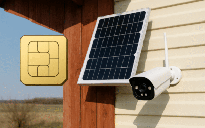 Cámara solar 4G con tarjeta SIM instalada en finca para vigilancia sin WiFi